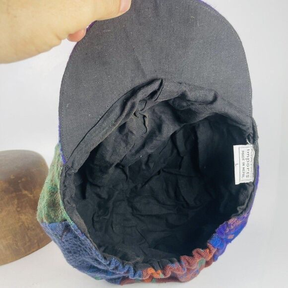 Vintage Rasta Beret Tam Bonet Beanie Cap Hippie Reggae Style Purple Green Avatar - Picture 7 of 10